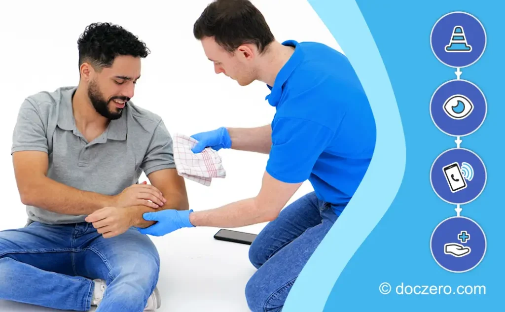 E-learning voor EHBO, BHV en BLS opleiders | verlenen van eerste hulp doczero ehbo | Doczero Eerste hulp verlenen volgens het 4-stappenplan EHBO