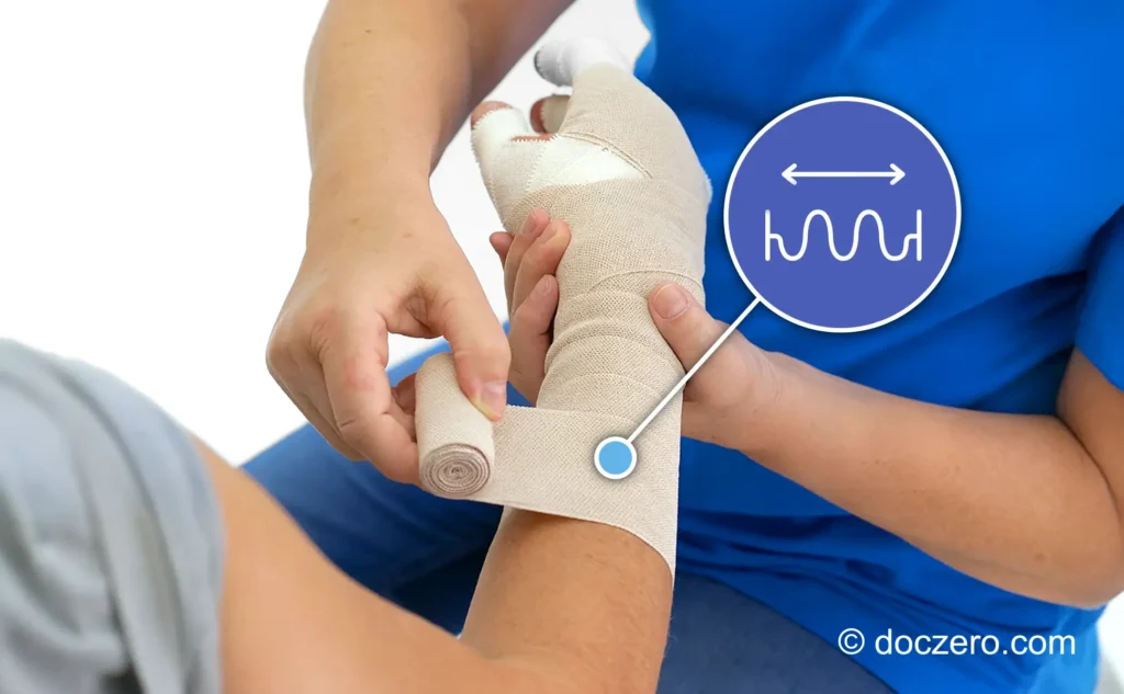 Zwachtelen arm met korte rekzwachtels