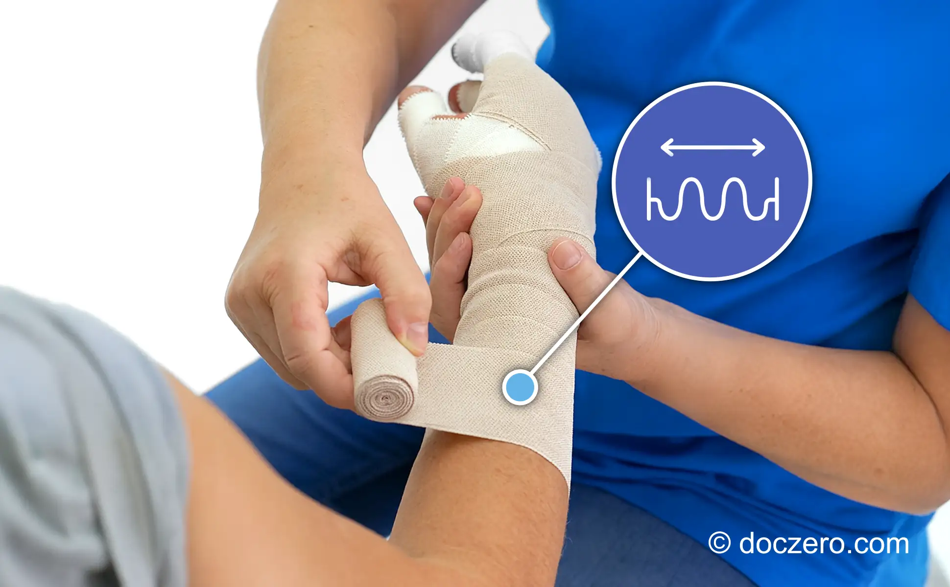 Zwachtelen arm met korte rekzwachtels