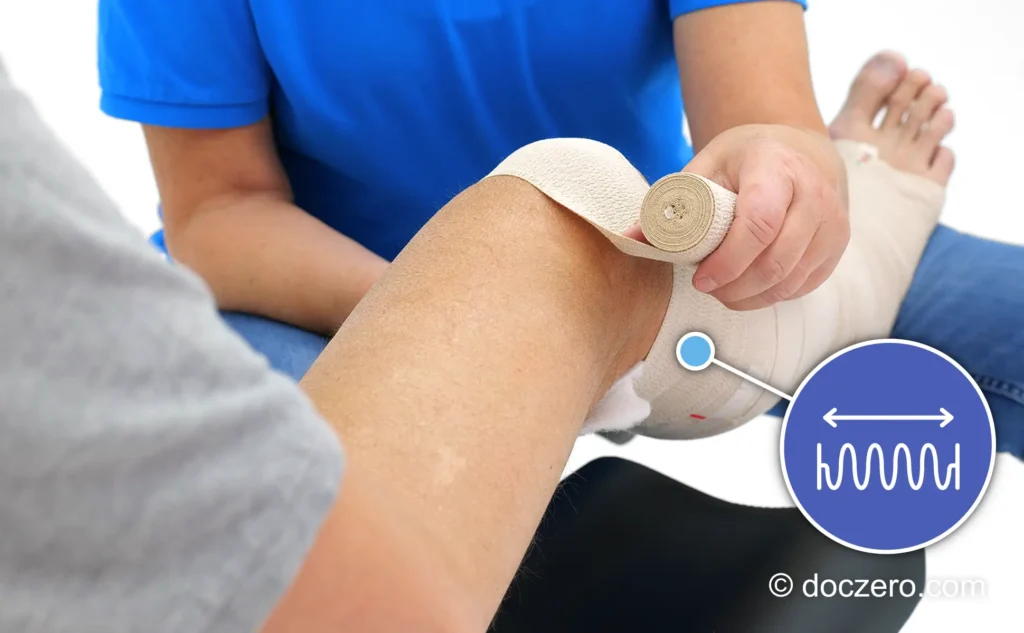 Zwachtelen onder- en bovenbeen met lange rekzwachtels